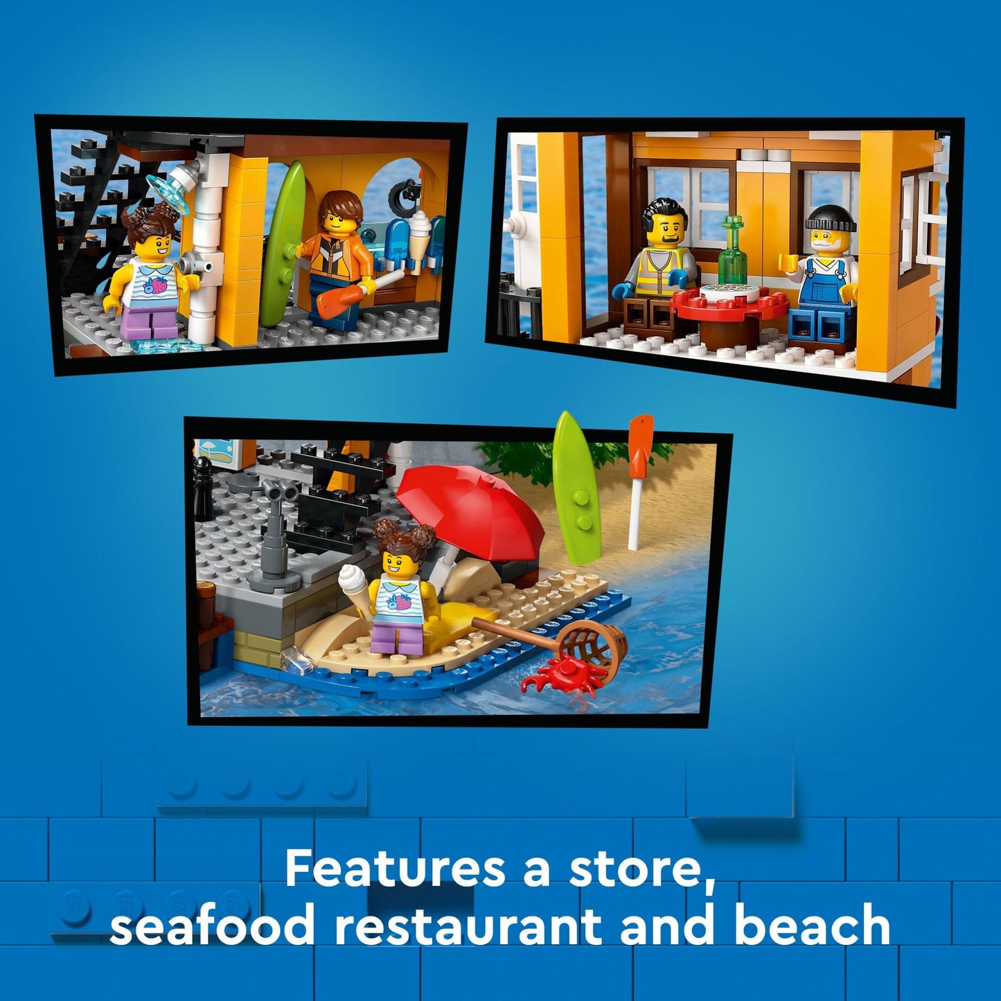 LEGO City Seaside Harbor with Cargo Ship Toy, Model Container Crane and Boat with 8 Minifigures Included, Building Set for Boys and Girls Ages 8 and