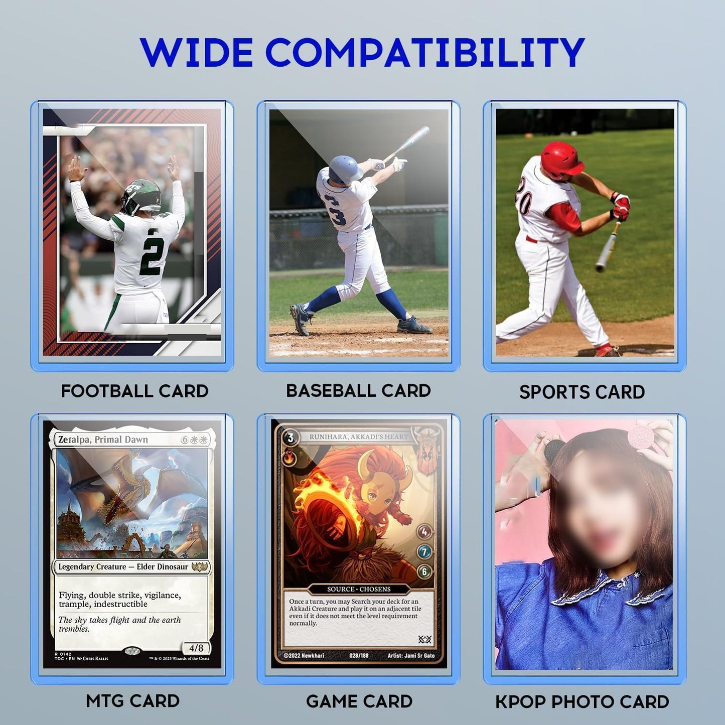 200 Card Sleeves Hard Plastic, Baseball Top Card Holder, Trading Cards Cases Protectors for Sports Football PKM TCG MTG Game Cards (100 Hard Sleeve +