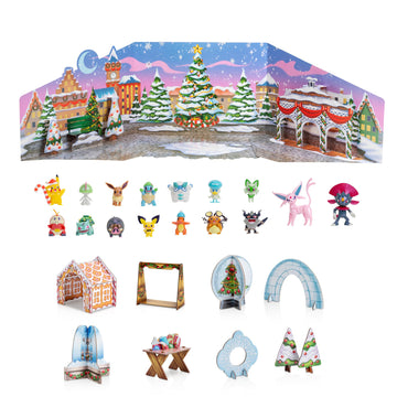 Pokémon PKW3624 Battle Figure Deluxe Advent Calendar, Official Pokémon Calendar with Light, Sound and 24 Surprises