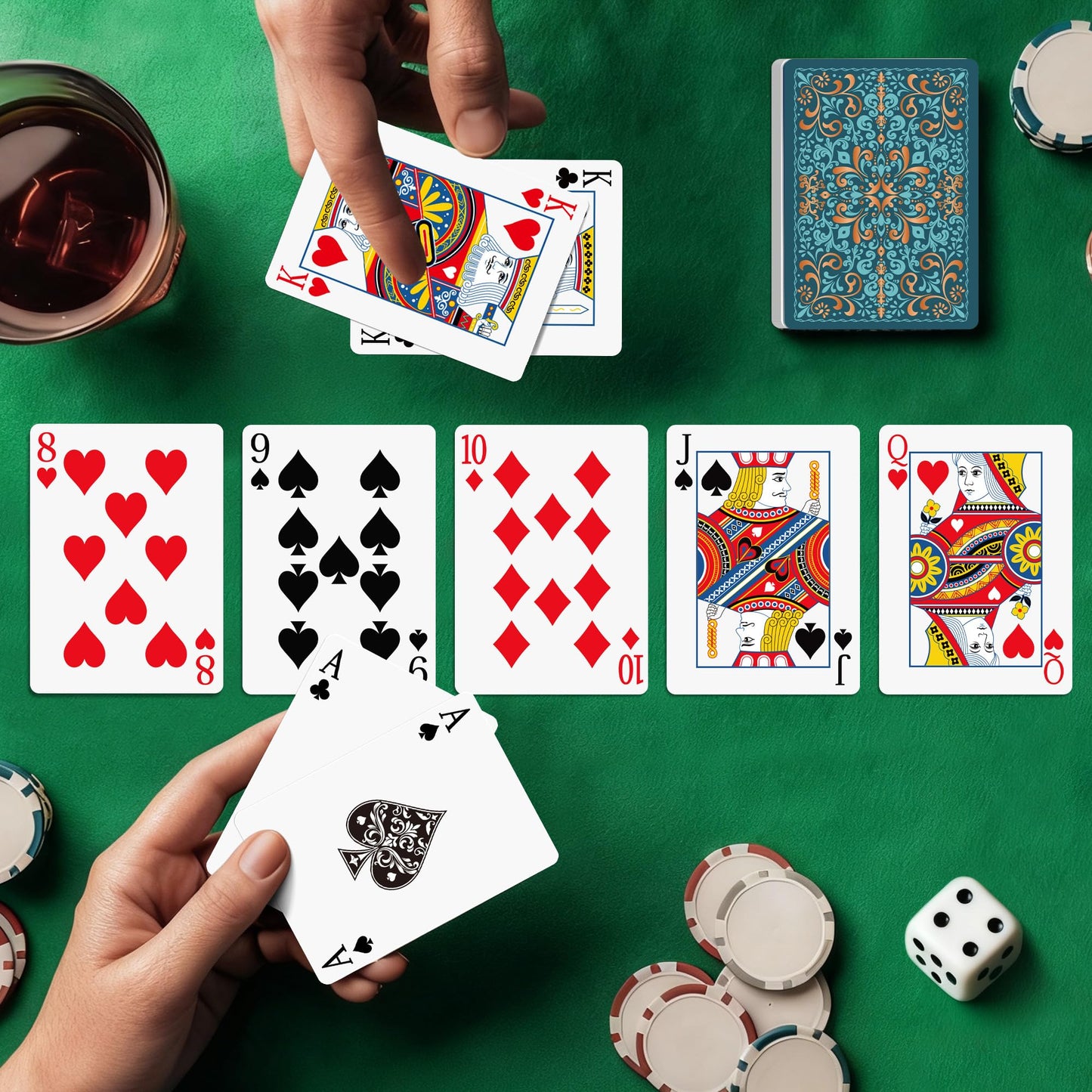 Playing Cards 6 Pack, Decks of Cards, Poker Size Standard Index Deck in 6 Unique Colors, Playing Cards Bulk for Family Game Night, Blackjack