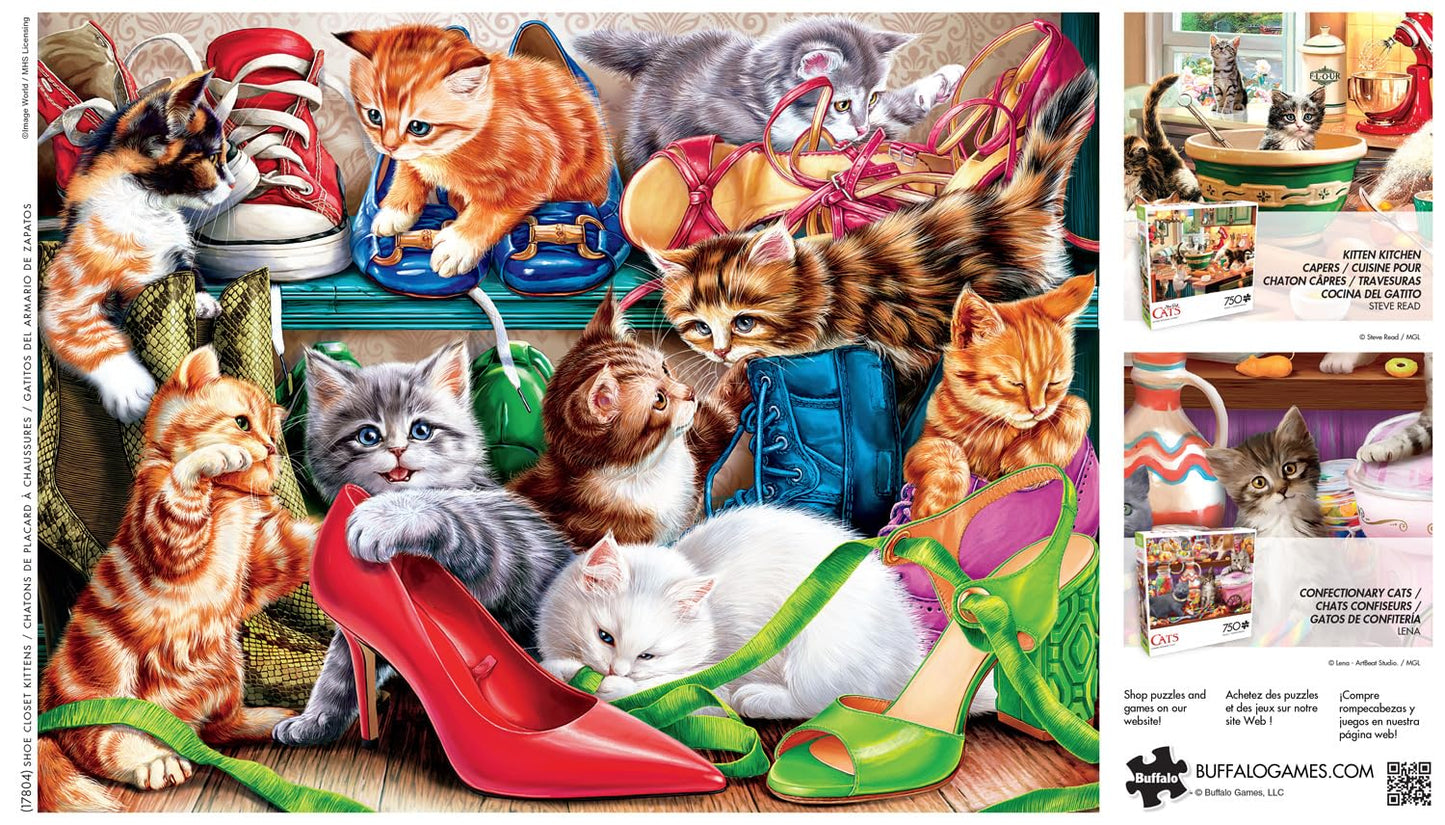 Buffalo Games - Shoe Closet Kittens - 750 Piece Jigsaw Puzzle for Adults
