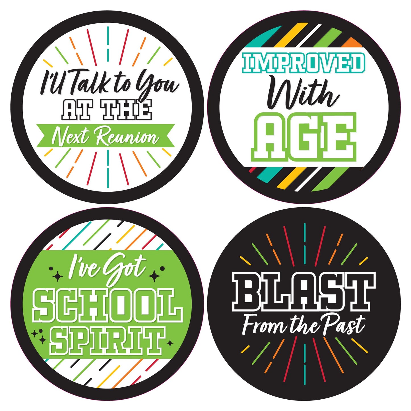 Big Dot of Happiness Still Got Class - High School Reunion Party Funny Name Tags - Party Badges Sticker Set of 12