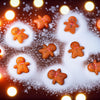 20 PCS Miniature Gingerbread Man Figures, Christmas Resin Cabochons for Holiday Crafts, Tiny Fake Cookies for Dollhouse Bakery & Festive Diorama Decor