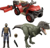 Mattel Jurassic World Pack with Vehicle, Human & Dinosaur Action Figure, Capture Claw ATV Pack, Catch & Launch Storytelling Features
