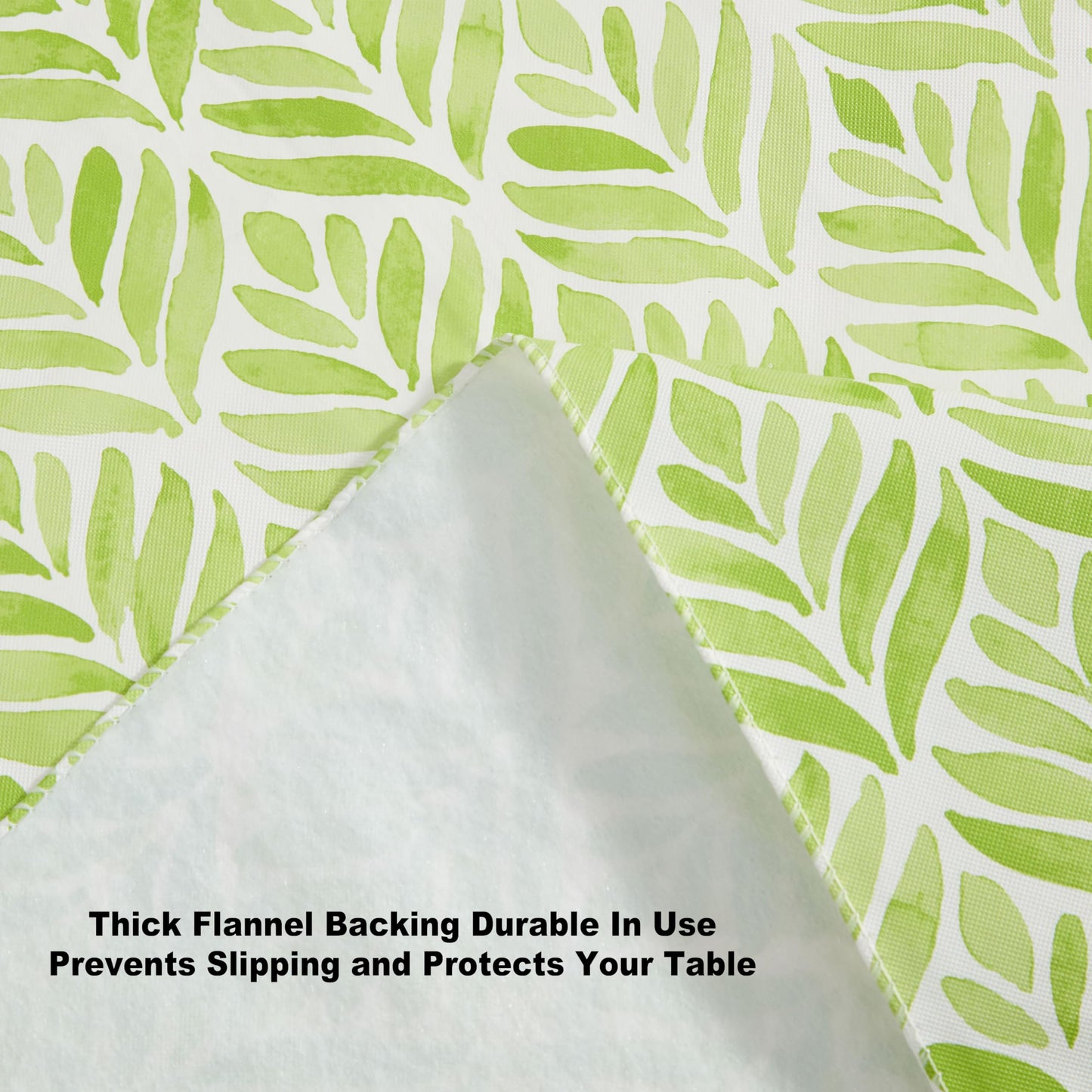 Newbridge Green Tropical Leaf Vinyl Tablecloth, 52 x 70 Inch Rectangle