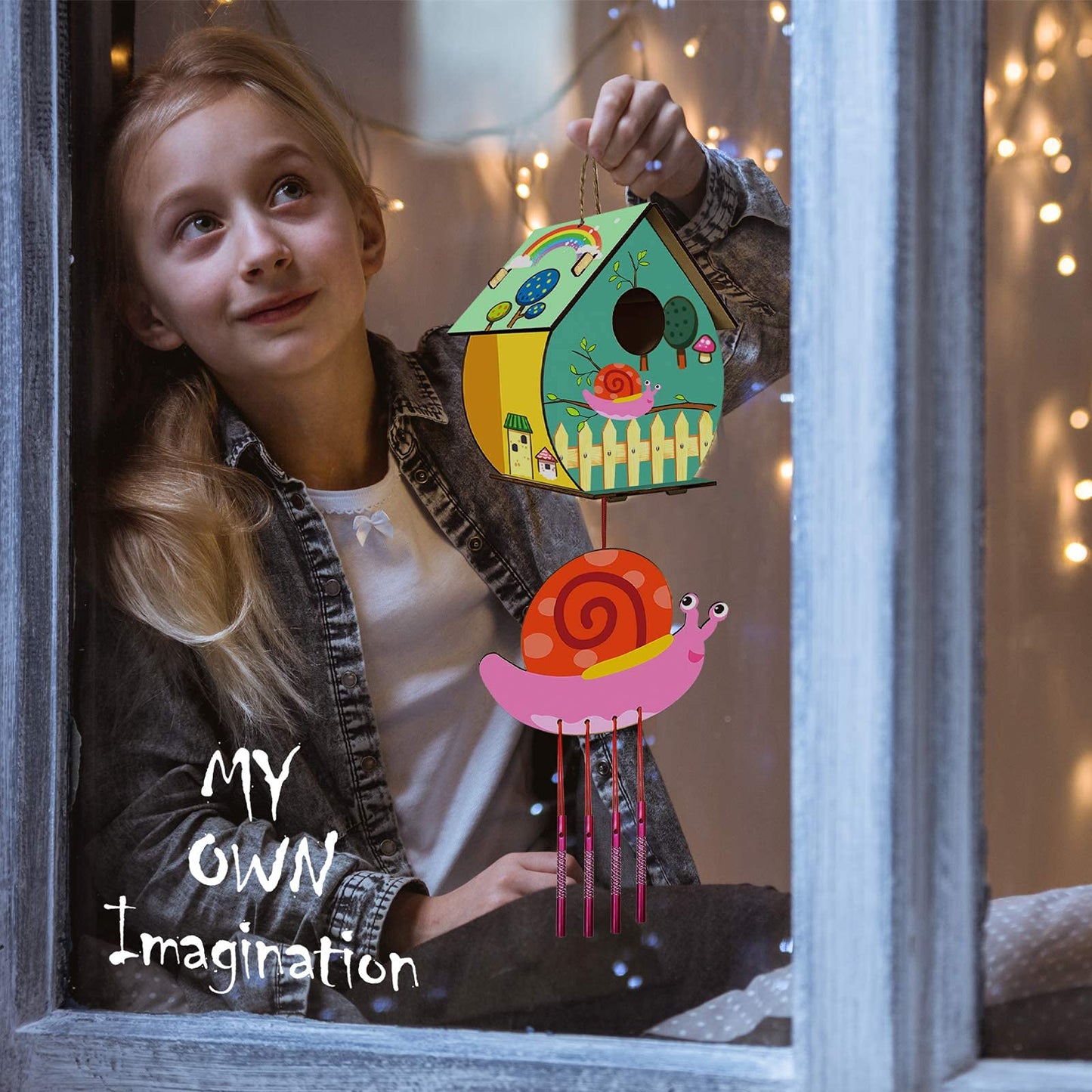 Home Composer 4 Pack DIY Bird House Wind Chime Kits for Children to Build and Paint, Wooden Arts and Crafts for Kids Girls Boys Toddlers Ages 8-12 4-6