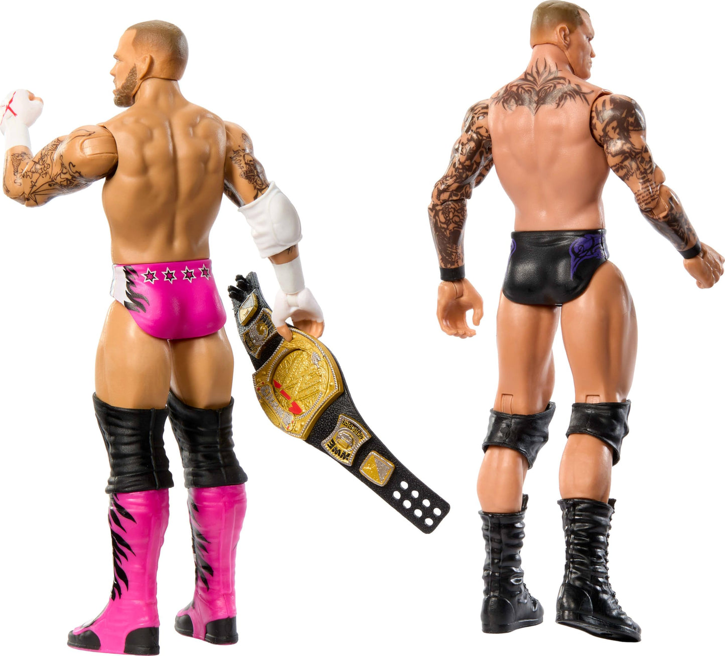 Mattel WWE Main Event Championship Showdown 2-Pack Action Figures & Accessory, Series #19 CM Punk vs Randy Orton Collectible Set