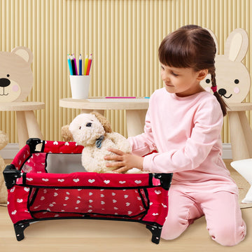 Doll Fold n' Store Pack N' Play - Doll Play Yard with Cute Hearts Design