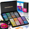 COLOUR BLOCK Soft Pastels for Artists - 80 Colors Square Chalk Soft Pastels Art Set in CARBON Box - Vibrant Pigments Art Kit for Painting, Drawing