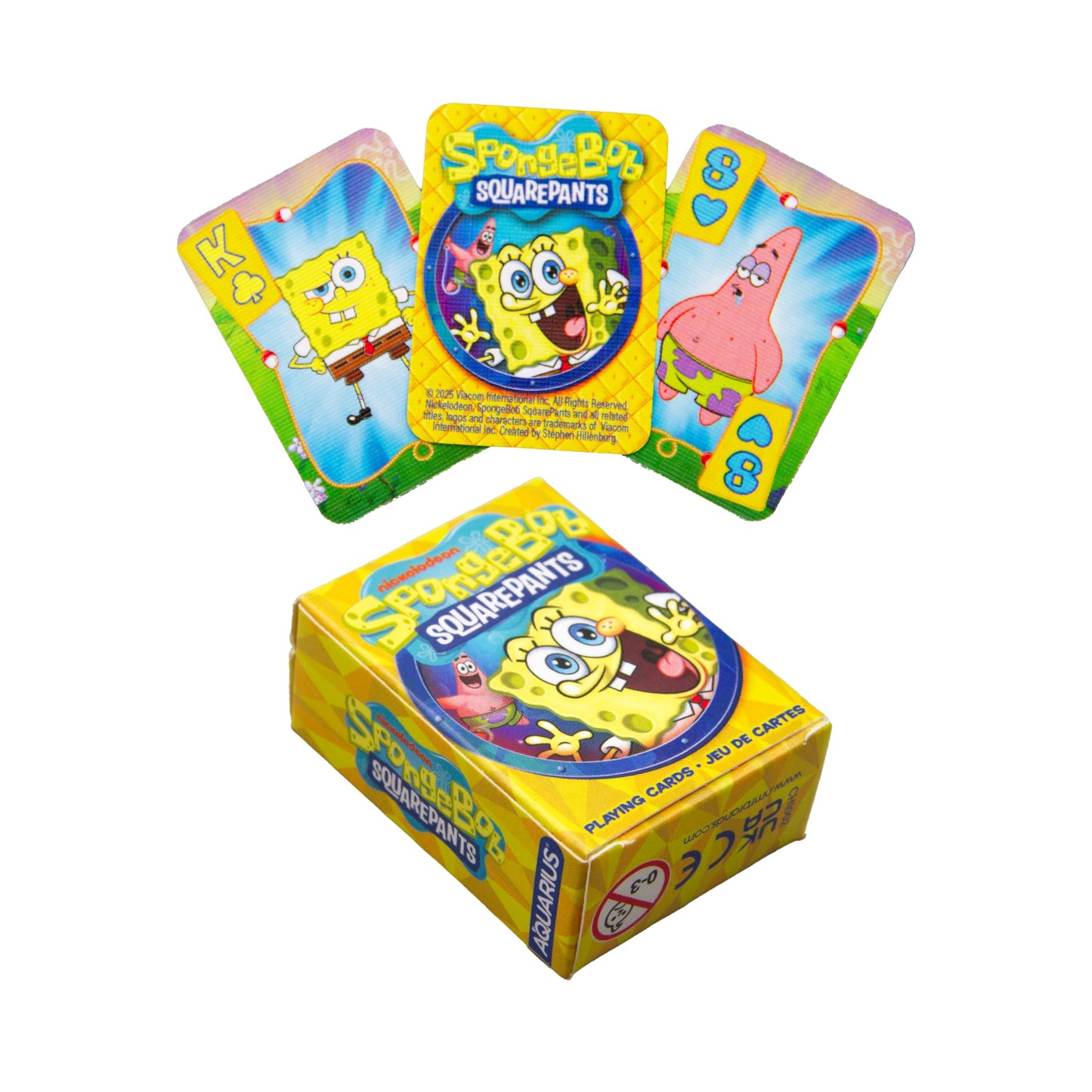 AQUARIUS Spongebob Squarepants Chiisai Micro Playing Cards (1.8" x 1.3") - Themed Mini Deck with 52 Unique Designs - Collectible Gift for Teens