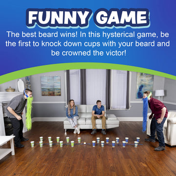 Squirrel Products Battle of The Beards Funny Party Game, White Elephant Minute to Win It Game for Kids & Adults, Family Game Night Activity for Ages