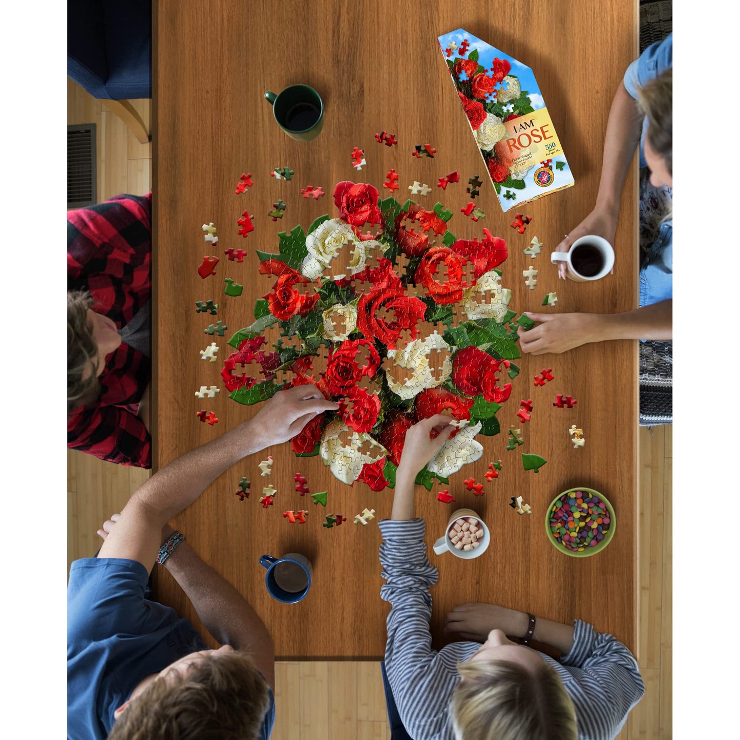Madd CAPP: I Am Rose - 350 Piece Jigsaw Puzzle- 8003 - Ages 10+, Unique Floral-Shaped Border, Challenging Random Cut, Includes Educational Madd CAPP
