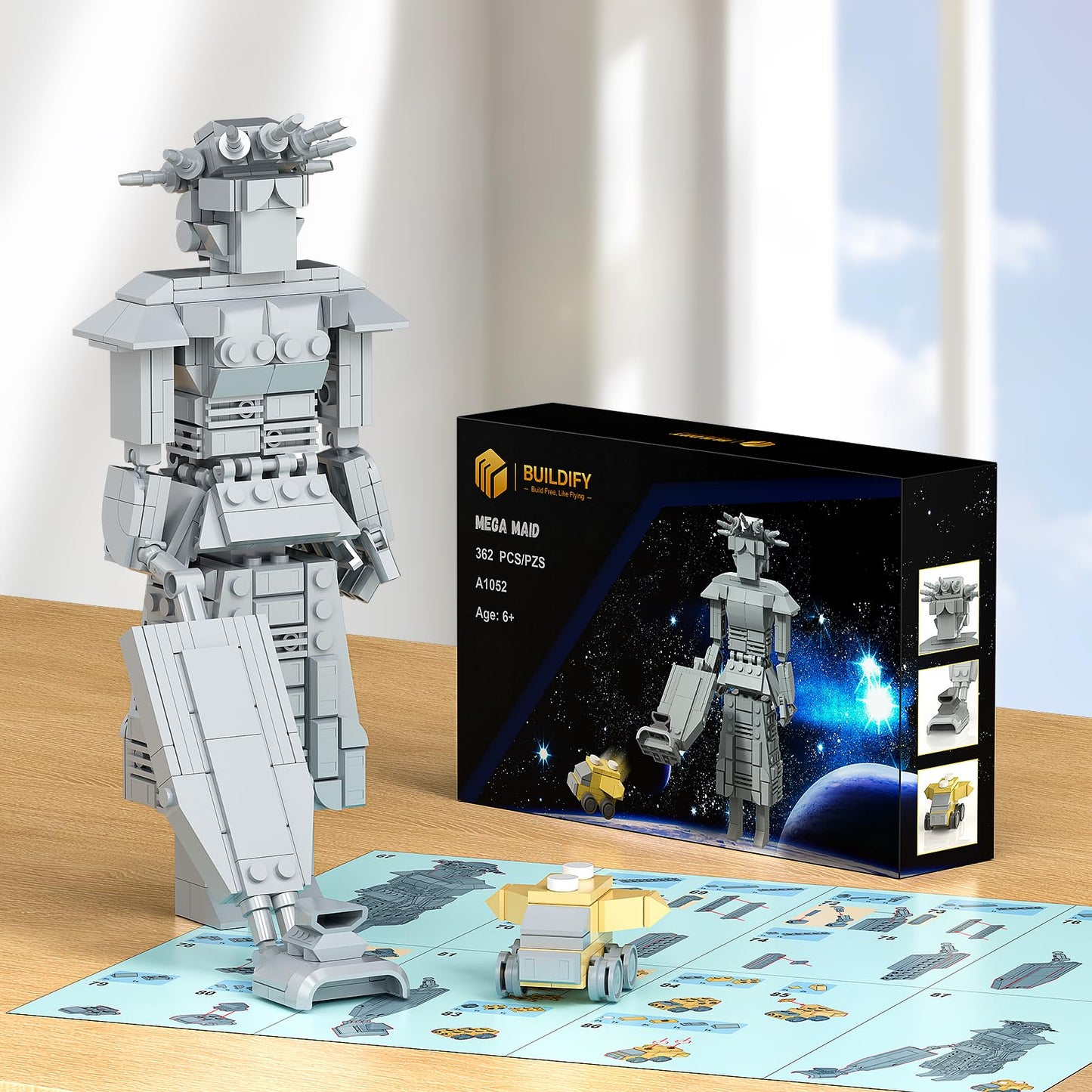 Mega Maid Spaceball I Creative Building Set with Mini Eagle 5, Space Movie Car Robot Model Building Kit, Christmas Birthday Toy Gift for Fans Teens