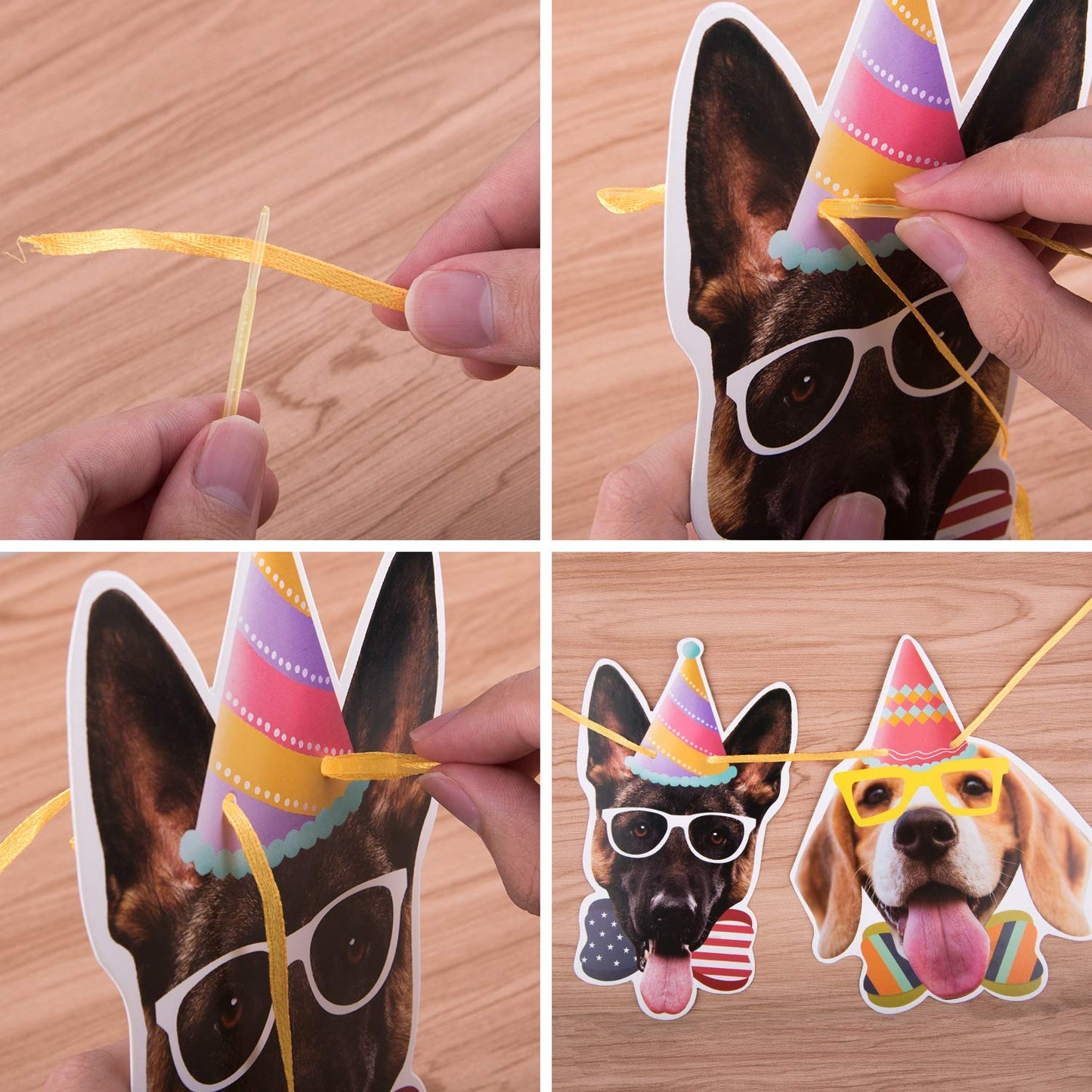 Duufin 15 Pieces Dog Birthday Decorations Dogs Faces Claws Party Banner Set