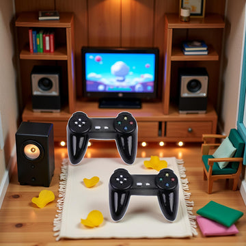 Black Dollhouse Model Gamepad Model Gamepad Dollhouse Wireless Game Controller Decoration 1:12 Decor Accessories