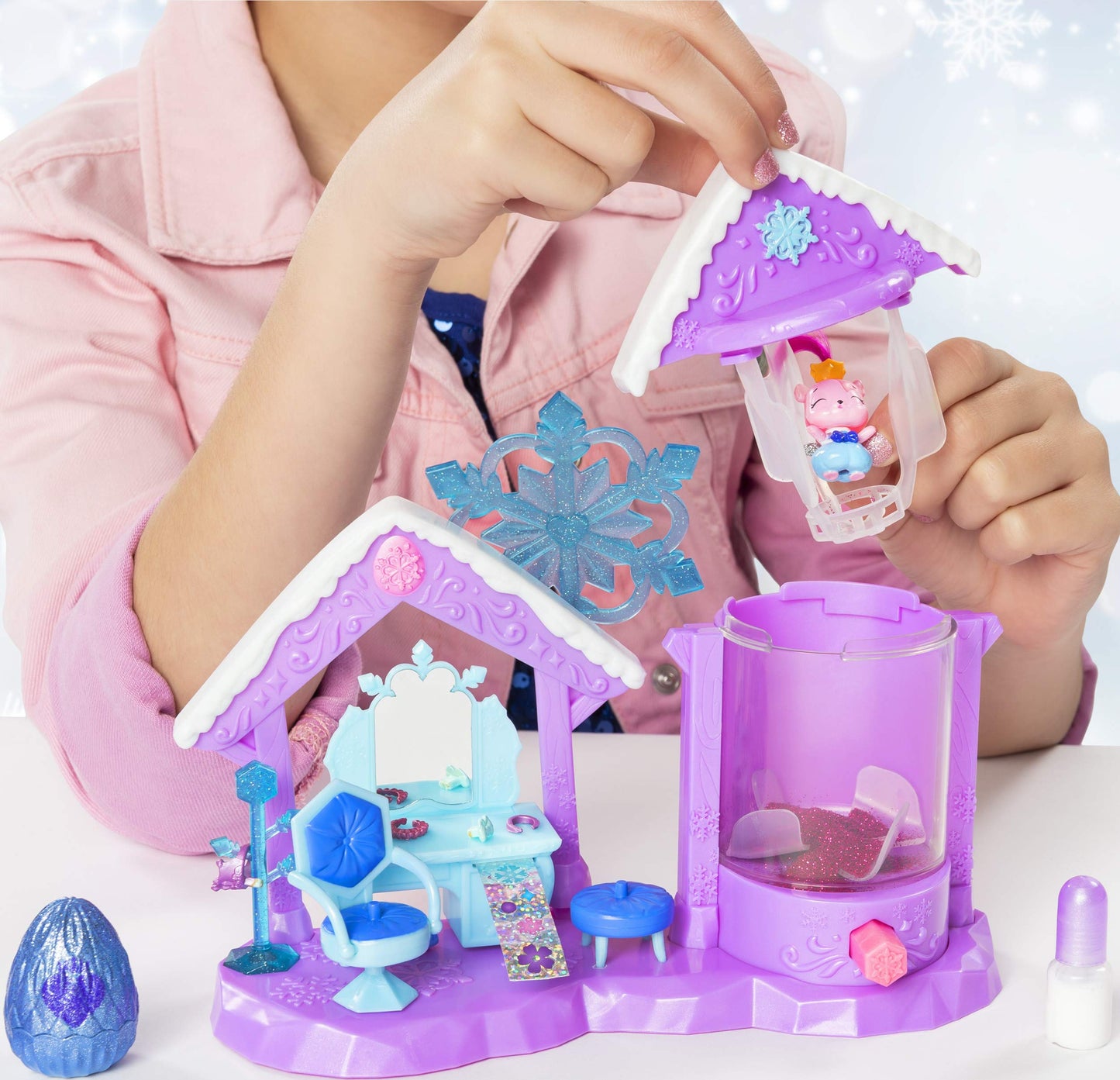 HATCHIMALS 6047221 CollEGGtibles, Season 6, Glitter Salon Playset with 2 Exclusive HATCHIMALS, for Kids Aged 5 and Up, Multicolour