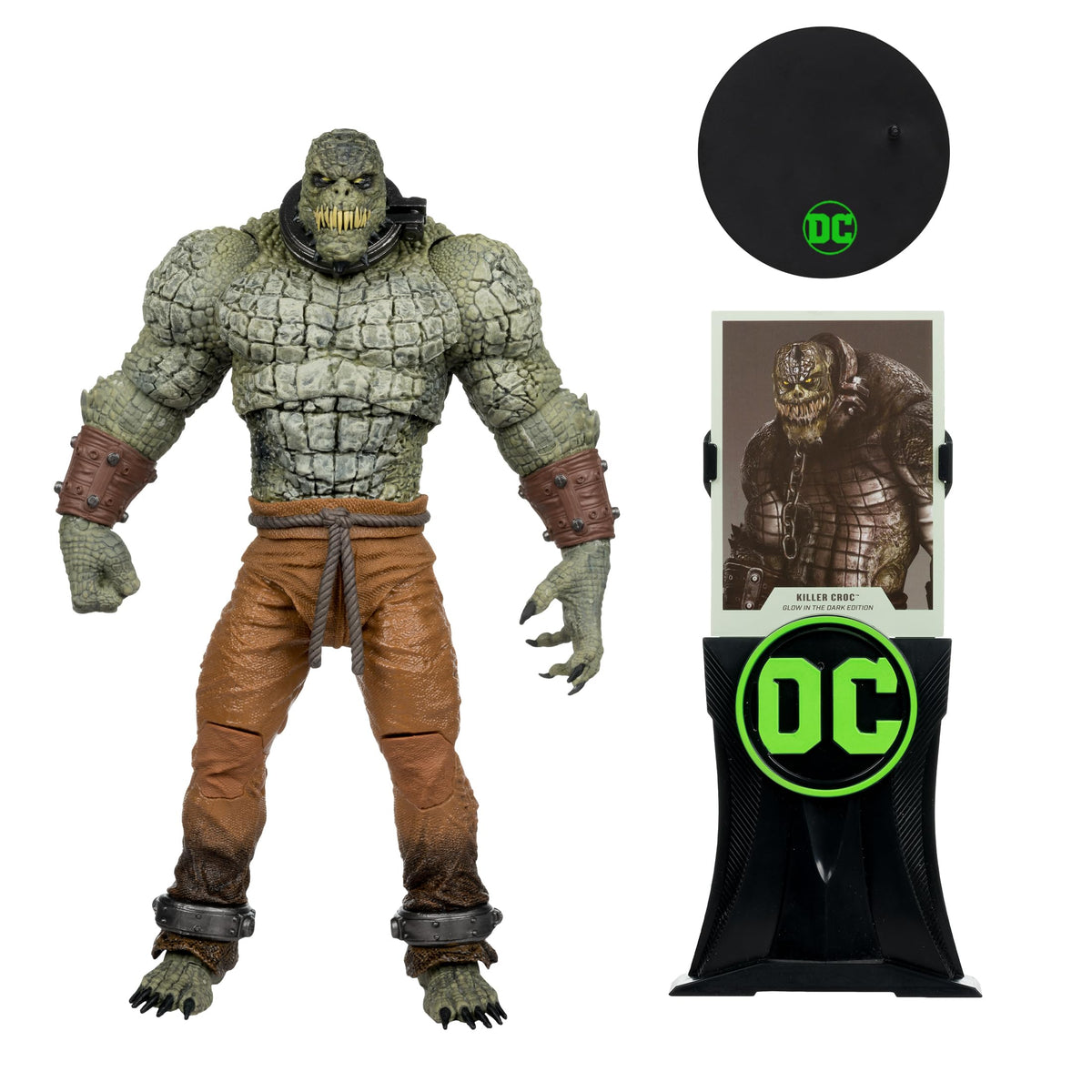 McFarlane Toys - DC Multiverse Killer Croc (Batman: Arkham Asylum) Glow in The Dark Edition Mega Figure Gold Label, Amazon Exclusive