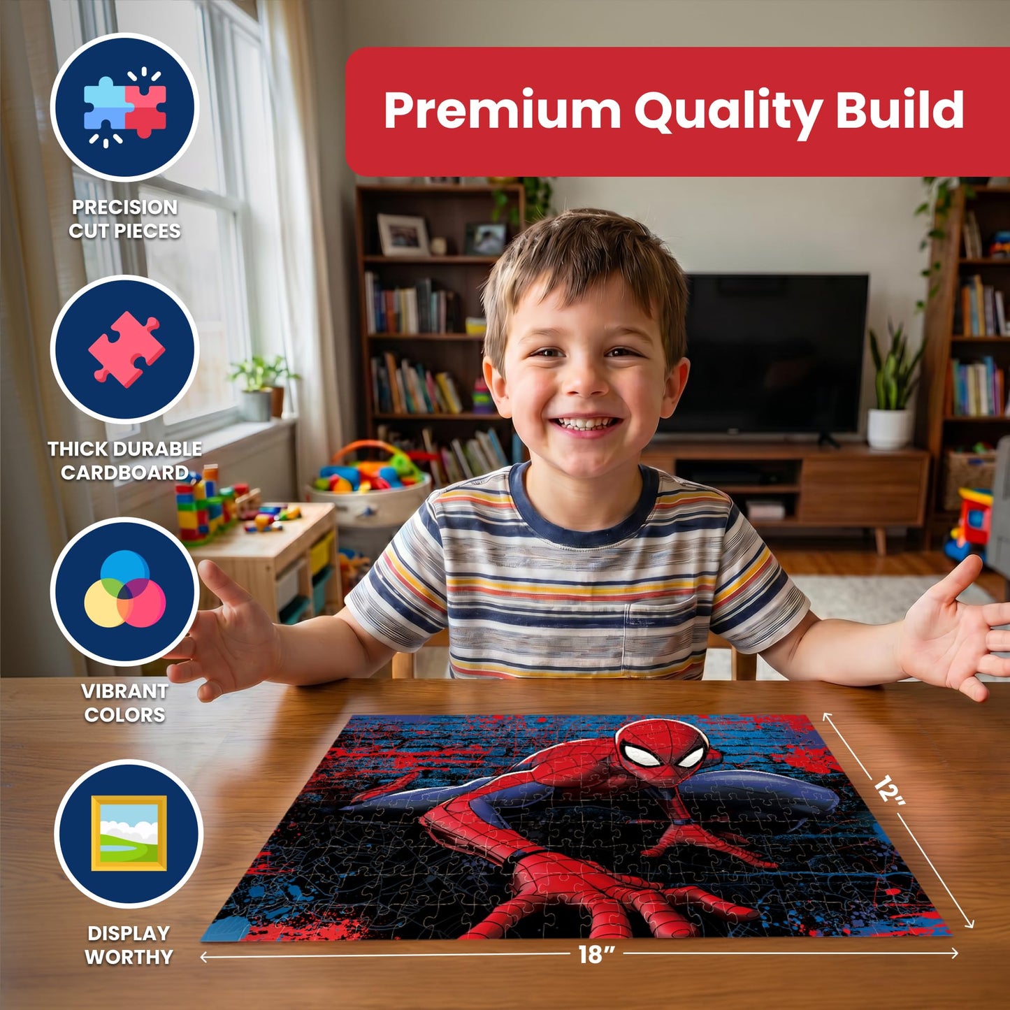 Prime 3D | Marvel | Spider-Man | 200 Piece 3D/2D Jigsaw Puzzle for Adults & Kids | Finished Size 12" x 18" | Challenging & Fun for Adults, Kids