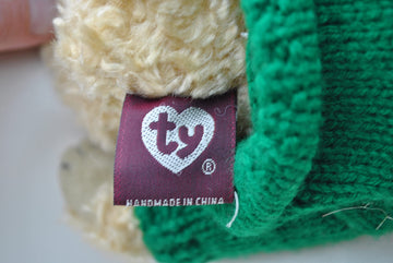 Ty Attic Treasure Blarney Bear with Green Irish Clover Sweater 8" Jointed Teddy