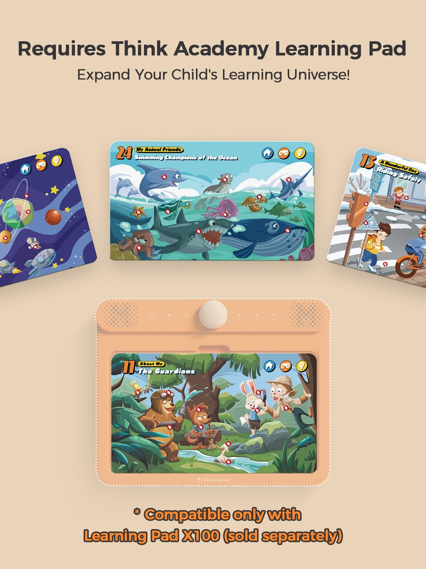 Think Academy Little Explorer Bundle Card for Learning Pad - Kids Ages 4-6