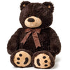 Joon Big Teddy Bear - Fluffy Fur, Ribbon & Bow Signature Footprints- Huggable & Lovable Joy, Ideal Gift for Baby Showers, Loved Ones, Perfect Big
