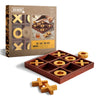 Refinery Premium Solid Wood Tic-Tac-Toe Board Game, Giant Gold 14” Coffee Table Home Decor, Classic Indoor/Outdoor Party Game for Children & Adults