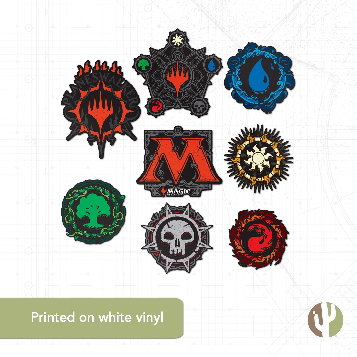 Desert Cactus Magic: The Gathering Stickers Vinyl Decal Laptop Water Bottle Car Scrapbook Sheet Decorations Birthday Favor Party Supplies (2-1)