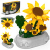 PicassoTiles 130pc STEM Sunflower Building Brick Block Set with Vase Flower Craft Toy for Kids Ages 3+ Educational Learning and Creative Activity