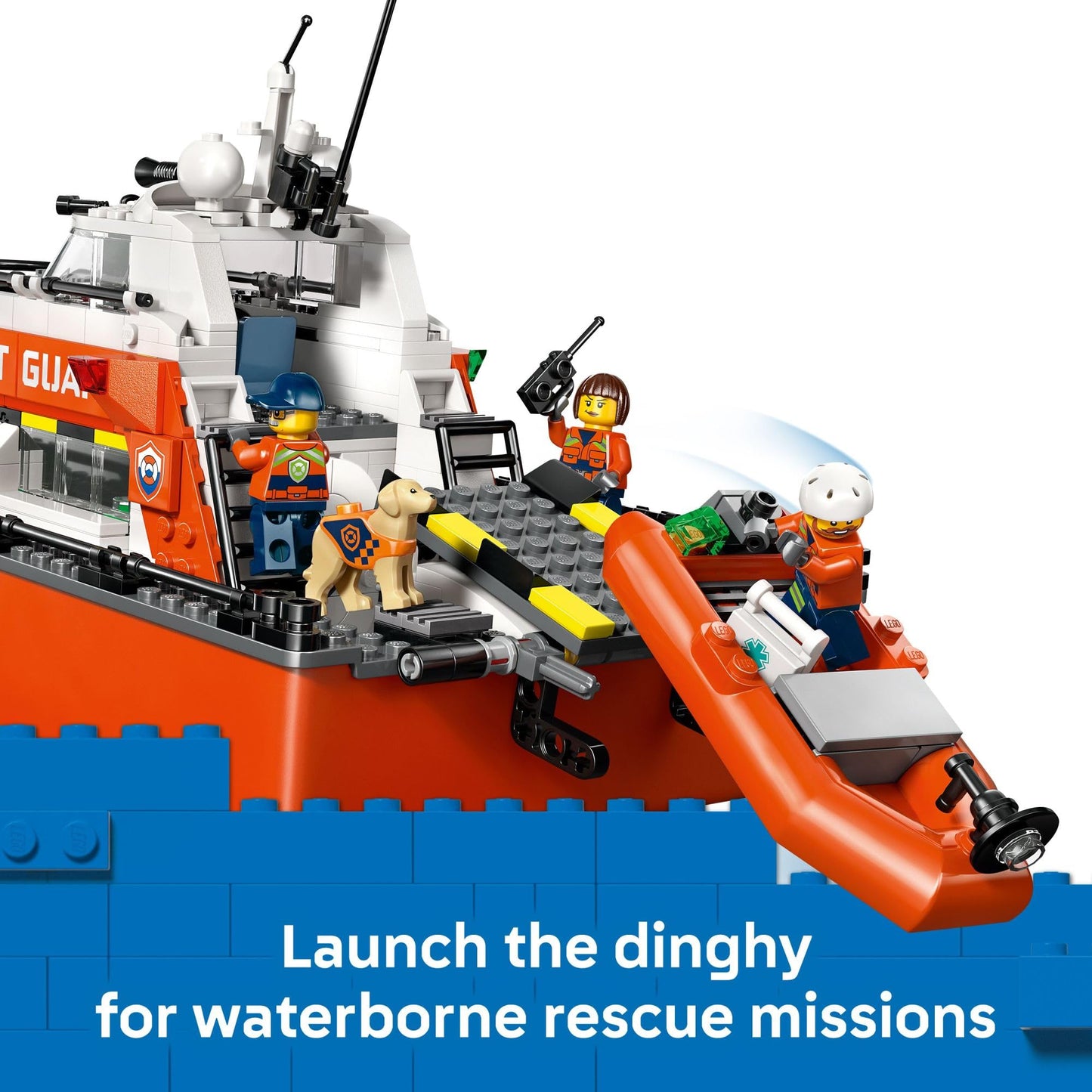 LEGO City Coast Guard Rescue Boat & Helicopter Building Toys - Kids Pretend Play Set for Boys & Girls, Ages 7+ - W/2 Rescue Boat Toys, 5 Minifigures
