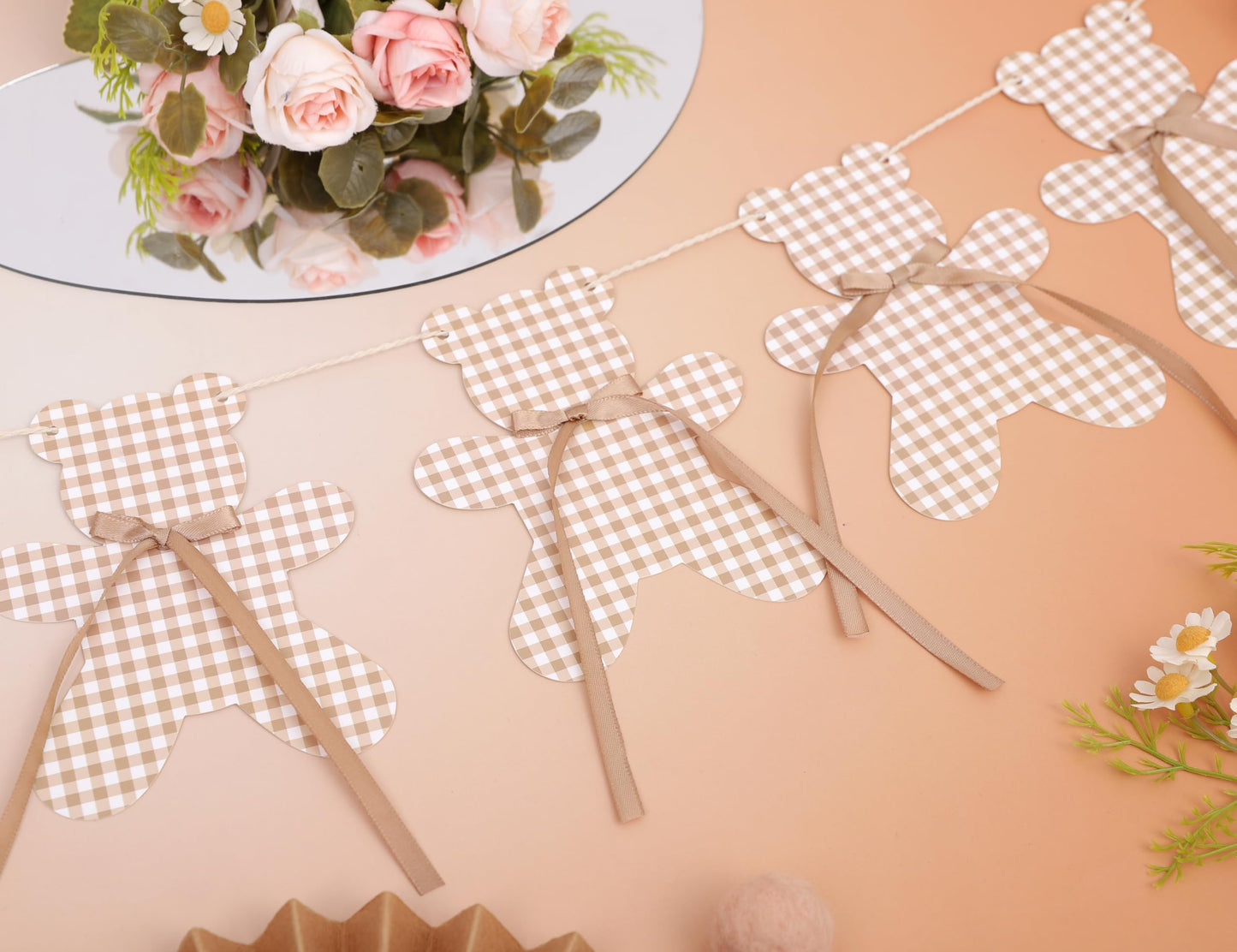 We Can Bearly Wait Garland - Neutral Boho Bear Baby Shower Decor, Teddy Bear Banner, Teddy Bear Birthday Decorations