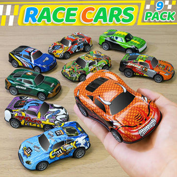 4.2" Toy Cars Metal Race Cars Vehicles 9 Pack, Pull Back Cars Toys for Boys, Girls, Toddlers, Kids 2,3,4,5,6,7 Years Old, Party Favors, Teacher Reward
