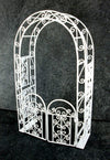 1:12 Scale White Arbor with Gate #Eiwf531