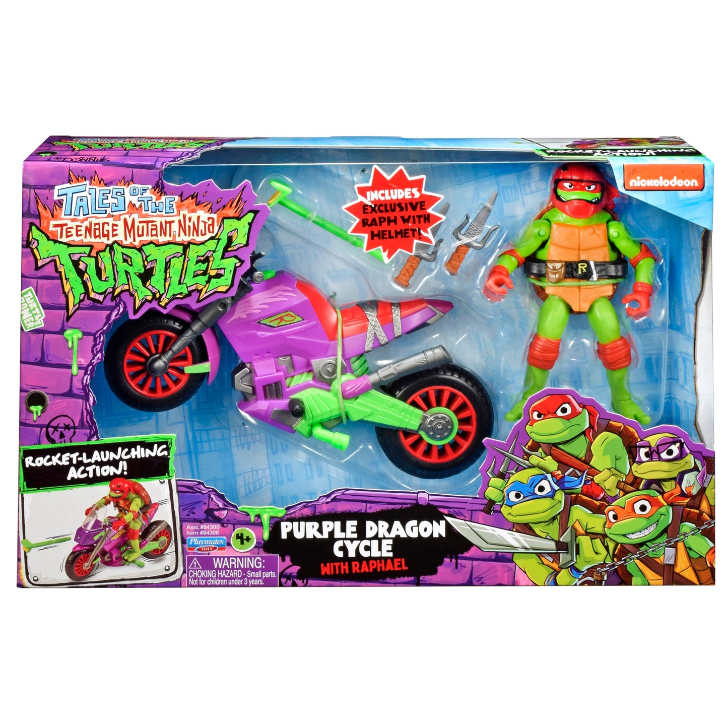 Tales of Teenage Mutant Ninja Turtles: Purple Dragon Battle Cycle with Exclusive Raphael Figure by Playmates Toys