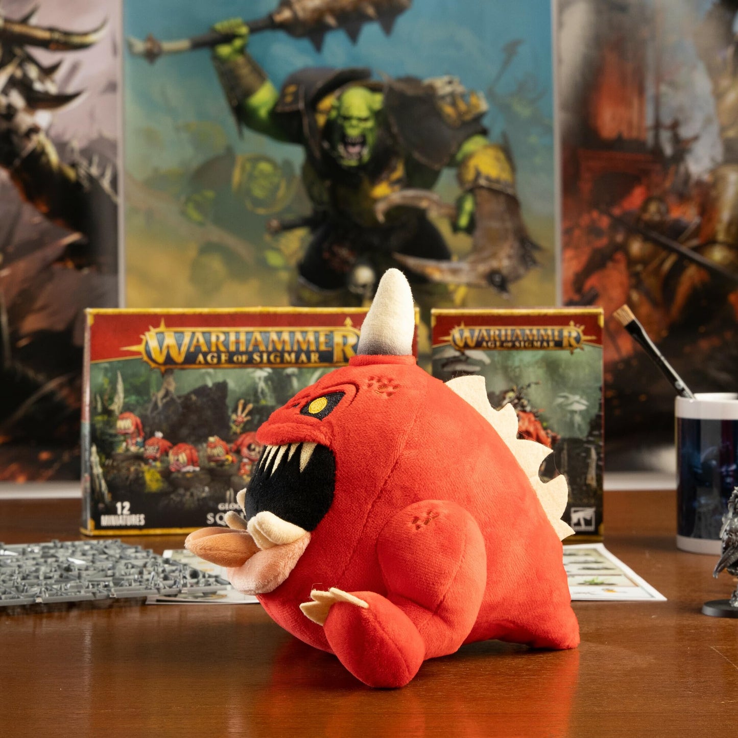 Warhammer Age of Sigmar Collectible Plush Toys - Gnasha-Squig Plushie Officially Licensed Cute Plushies of Classic Miniatures - 7.5 Inch
