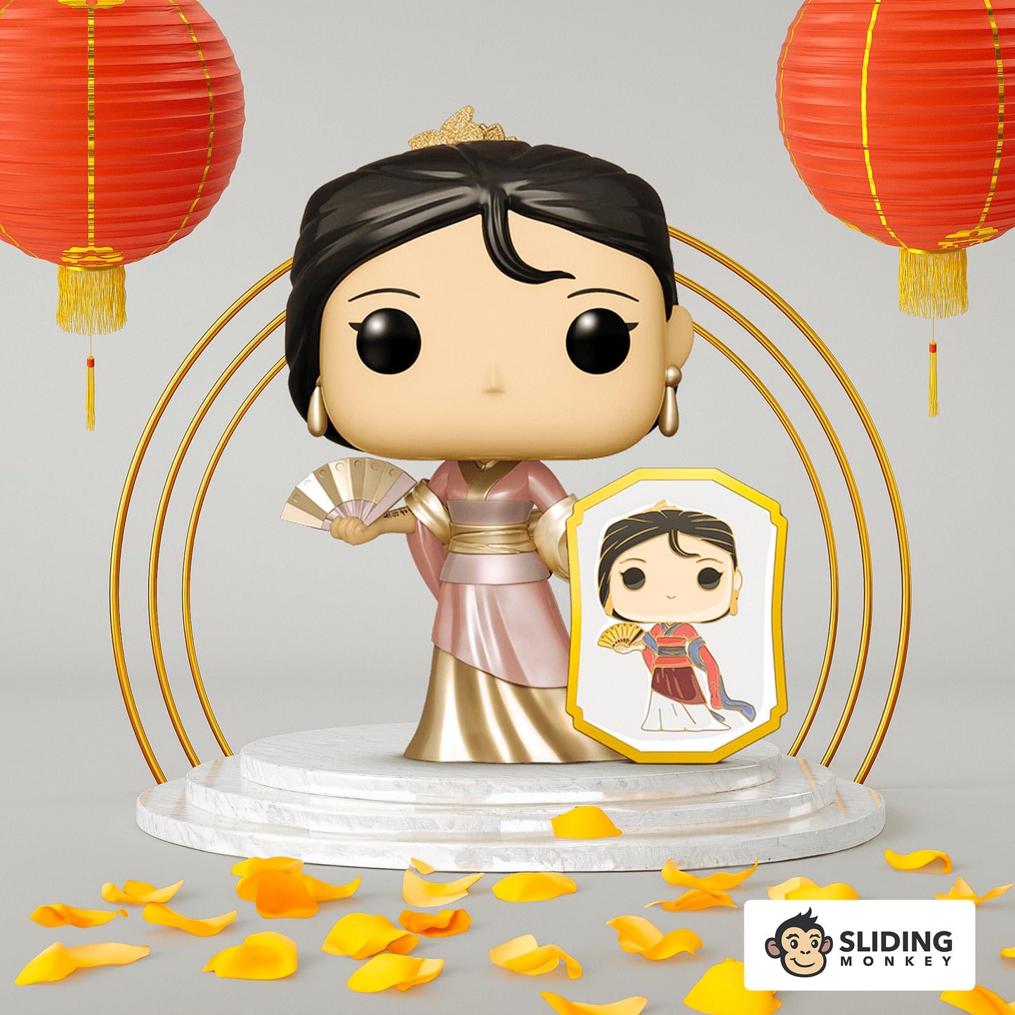 Funko Pop! Disney Princess: Mulan (Gold) with Pin Exclusive Multicolor Vinyl Figure #323