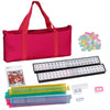 Nouva American Mahjong Mah Jongg Set - Complete Kit 166 Quality White Tiles Western Mah Jongg Tile Set, 4 All-in-One Color Rack/Pushers with Carrying