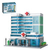 LQPFBSM Hospital Architecture Model Micro Mini Building Block Set 1350 Pieces Modern City Medical Center Building Set Detailed Open-Back Clinic