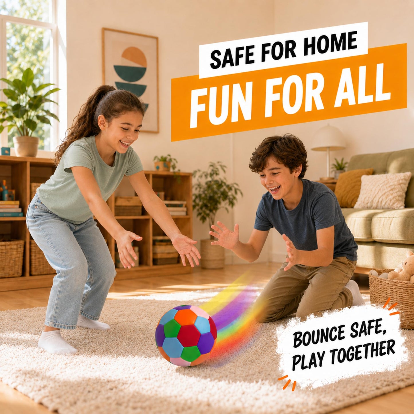 The House Ball - The Original Soft and Safe Indoor Soccer Ball Size 4 - Created for Inside Your Home and Yard - Won't Scuff Your Walls - Realistic