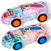 Qimicoocoo Race Cars Toys LED Light Up Kids Toys Pull Back Cars Set 3 4 5 6 7 8 Years Kids Birthday Party Gift