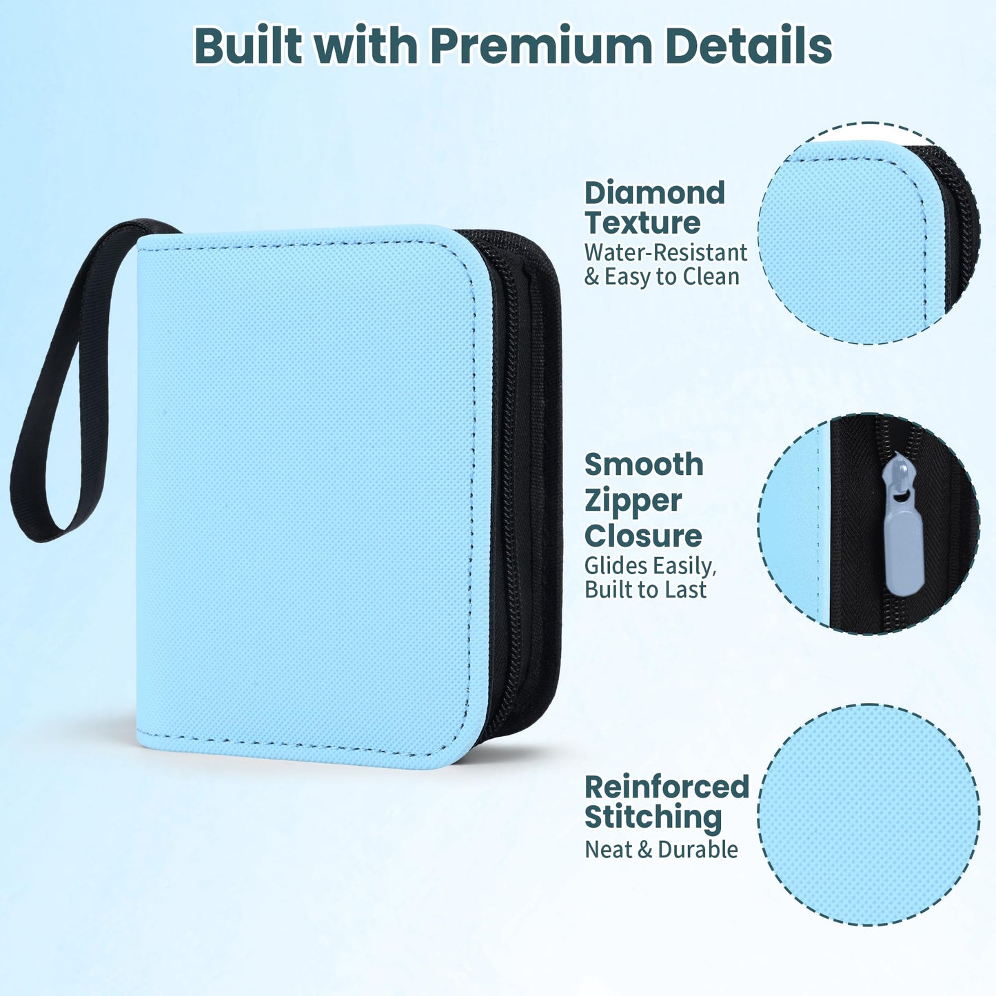 Mini Trading Card Binder Album, 1 Pocket Card Binder with 20 Double-Sided Pages 40 Pockets, Side Loading Small Card Binder for Trading Cards, Single