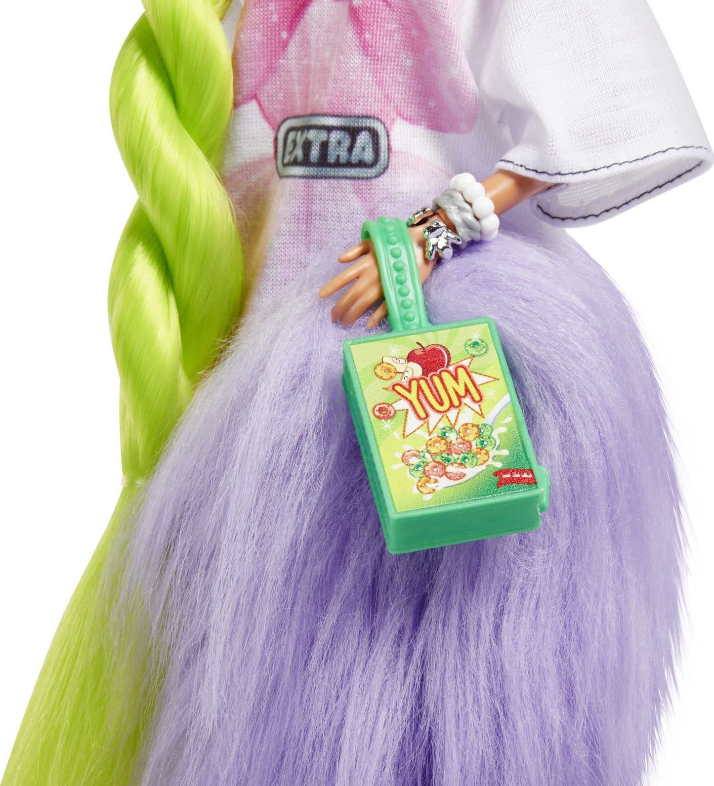 Barbie Extra Doll &Accessories with Neon Green Hair, Feather Boa & Pet Parrot