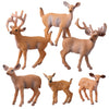 JOKFEICE Deer Animal Figures, 6PCS Realistic Plastic Woodland Figurines - Forest Animal Toys for Kids, Christmas Decorations, Birthday Cake Toppers