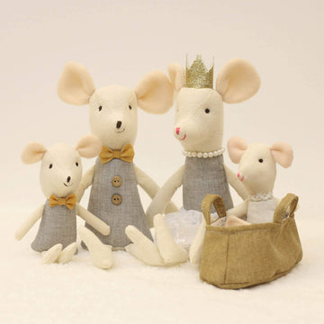 mousemic Mouse Family Dolls Stuffed Animal Toy Birthday Gift Mini Plush Toy Gray