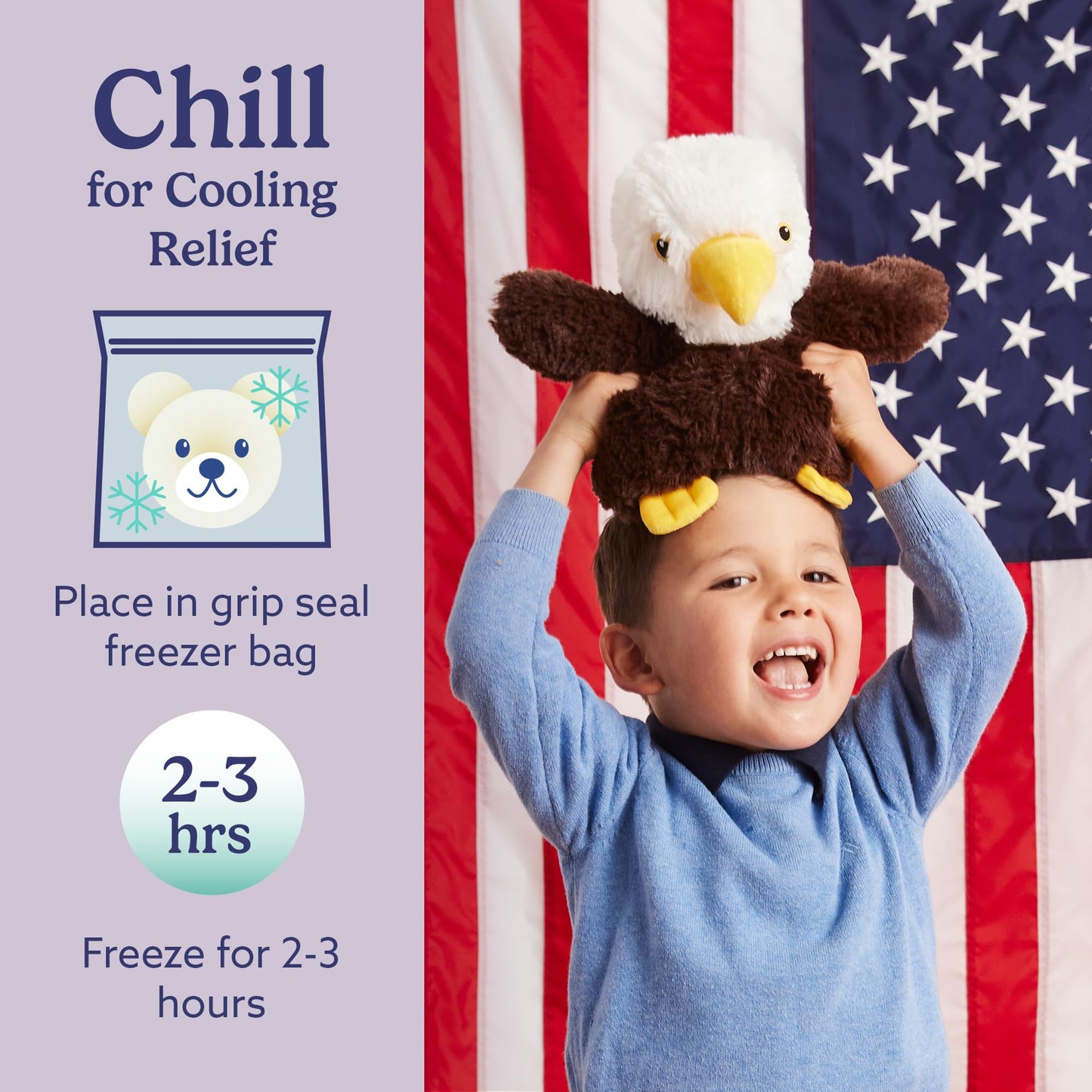 warmies Microwavable & Weighted Stuffed Animals, Eagle - Heated Stuffed Animal Plushie for Warmth & Comfort - Cute Soft Plush Toys for Adults