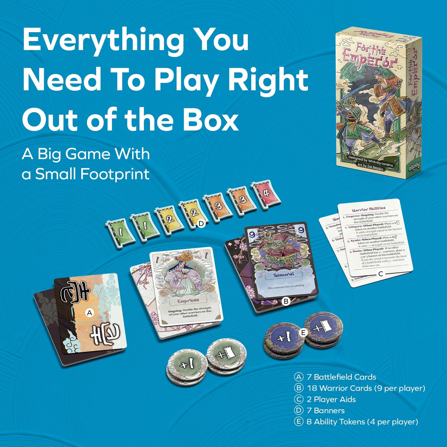 Allplay for The Emperor Card Game for 2 Players Or Couples - A Tight, Tricky, Area Control Duel - Fight Over Control of Seven Battlefields - 15 Min 2