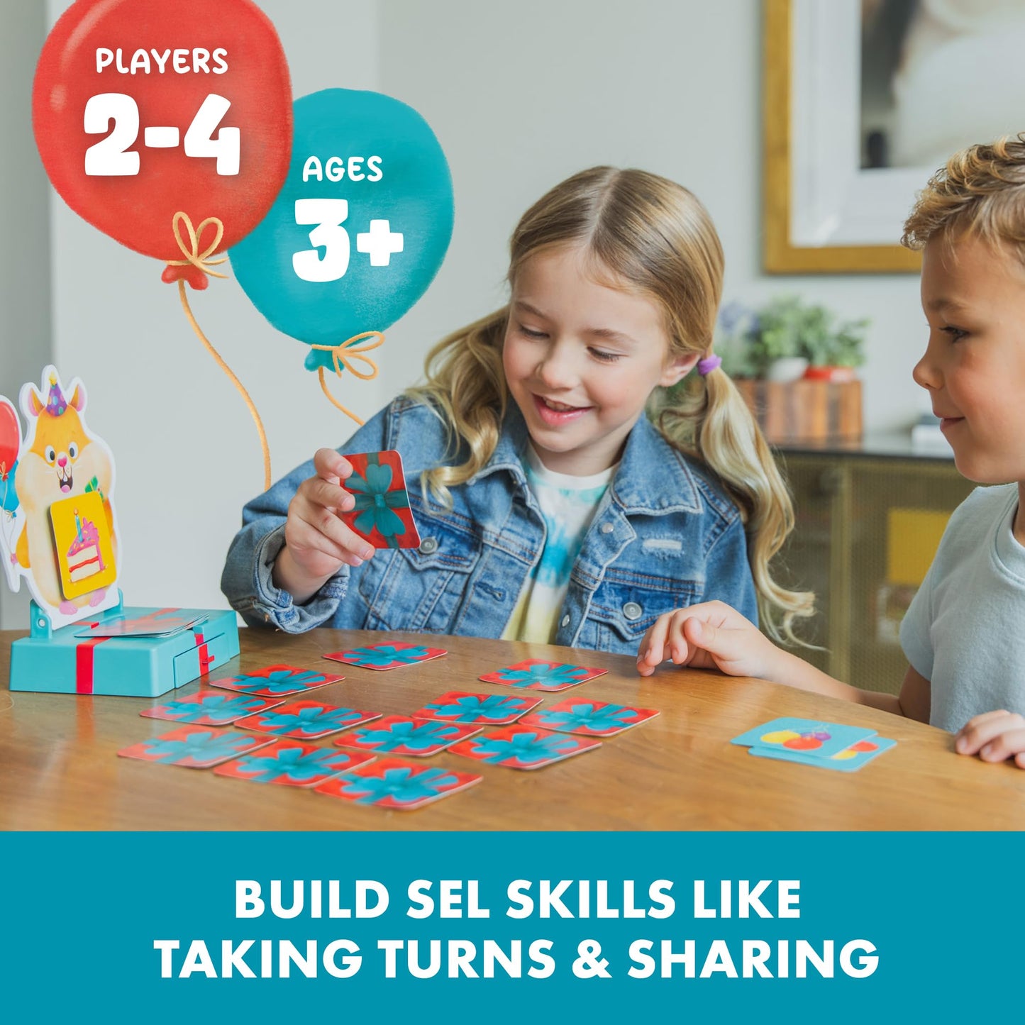 Educational Insights Hammy's Hamster Party - Animal Memory Matching Game for Kids, Skill-Building Toddler Games Ages 3-5, Memory Game with Matching