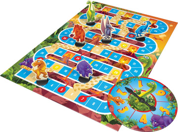 Dinosaur Snakes and Ladders Game - No Reading Required - Preschool Board Game for Ages 3 and up by Outset Media