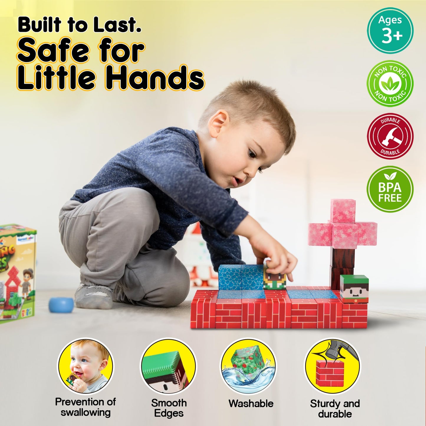 Magnetic Blocks, Magnetic Building Blocks for Kids, Building Blocks for Girls and Boys, Building Toys, Toddler Toys, Building Game Sensory Kids Ages 4
