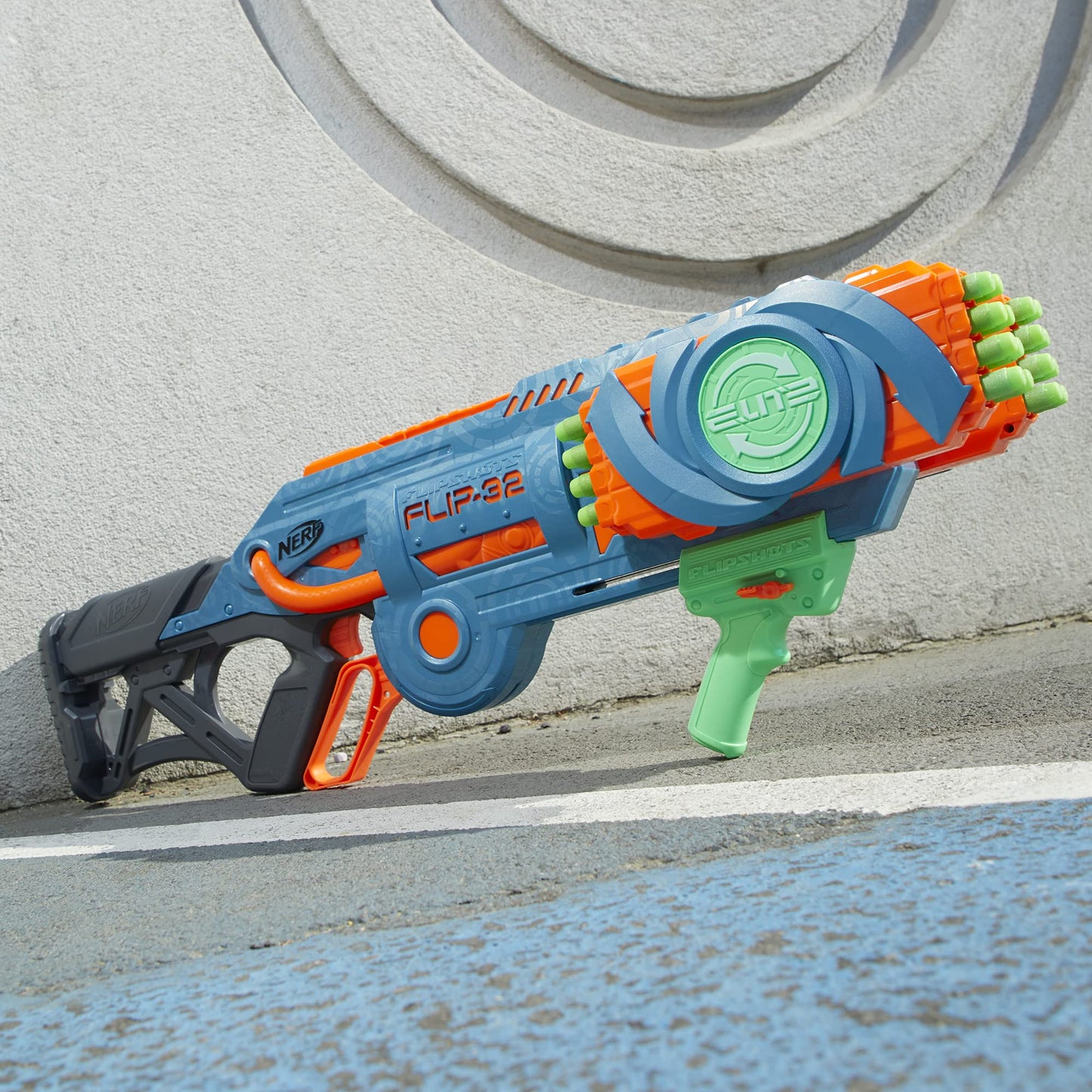 Nerf Elite 2.0 Flipshots Flip-32 Blaster with 32 Dart Barrels That Flip to Double Your Firepower, 32-Dart Capacity, 32 Elite Darts