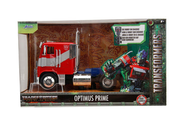 Jada Transformers Rise of The Beast 1:24 Optimus Prime w/Robot On Chassis Die-Cast Car, Toys for Kids and Adults